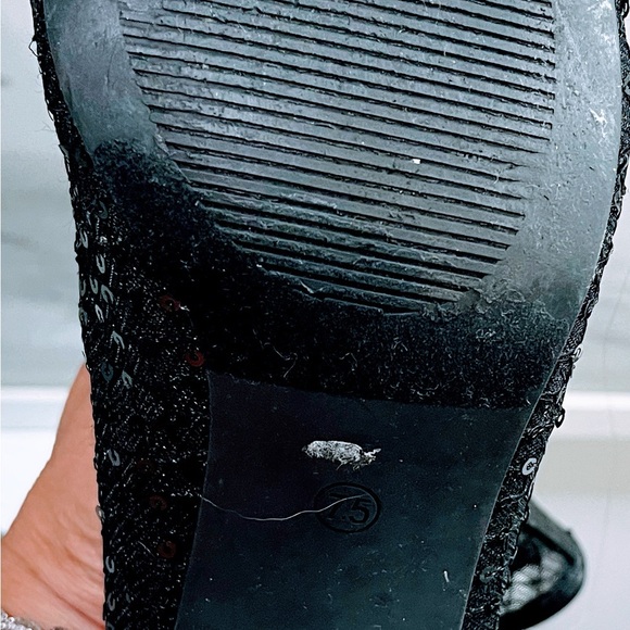 Elegant Black Mesh Open Toe Ankle Pumps 7.5 - Picture 3 of 8